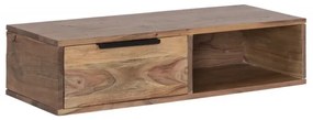 furniture-nabytek.cz - Masívna nástenná polica Auckland z akácie, lakovaná, hnedá – 80×30×20 cm