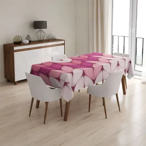 Sablio Obrus Trojfarebné ružové pletenie - 130x130 cm
