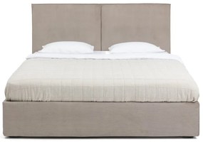 Čalúnená dvojlôžková posteľ taupe s úložným priestorom s matracom/s roštom 180x200 cm Thessa Bold – Bonami Selection