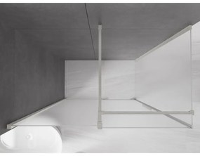 Mexen Velar, sprchový kút s posuvnými dverami 140 x 75 cm, 8mm sklo námraza, brúsená oceľ, 871-140-075-31-97