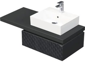 Skrinka do kúpeľne s umývadlom Intedoor DESK 3D čierna matná 110,5 x 44,4 x 50,2 cm DE 54 3D 110 P STORM 1Z U129