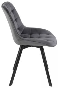 Jedálenská stolička Albons Velvet, sivá