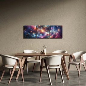 Obraz - Temný vesmír (s hodinami) (90x30 cm)
