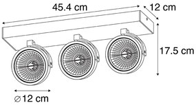 Dizajnové bodové svetlo sivé nastaviteľné 3-svetlo - Go