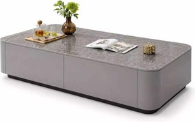 LuxuryForm DESIGN Konferenčný stolík ASTON 120 × 60 × 36 cm – sivý so sivou doskou