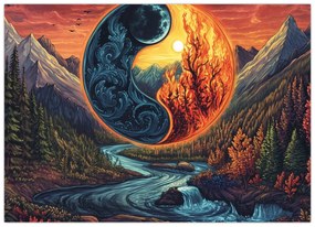Sklenený obraz - Živly (70x50 cm)
