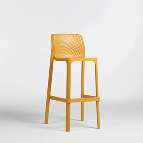 NET STOOL záhradná barová stolička bez podrúčok senape