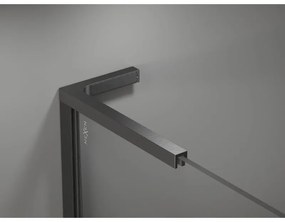 Mexen, Mexen Kioto-X L sprchová stena 100 x 200 cm, priehľadná 10 mm, pištoľovo sivá kartáčovaná - 800-100-107-66-00-X