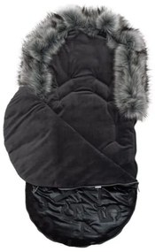 NEW BABY Luxusný fusak s kožušinkou New Baby čierny