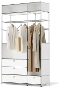 Kovový vešiak »CN3« s 2 tyčami na oblečenie a 4 zásuvkami