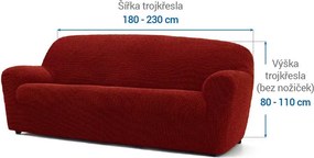 Super strečové poťahy NIAGARA tehlová trojkreslo (š. 180 - 230 cm)