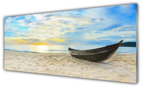 Obraz plexi Szklane loďku plaża morze 125x50 cm