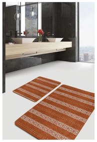 Hnedé zamatové kúpeľňové predložky v súprave 2 ks 60x100 cm – Mila Home
