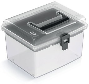 Plastový úložný box NUF2HT - priehľadná / čierna