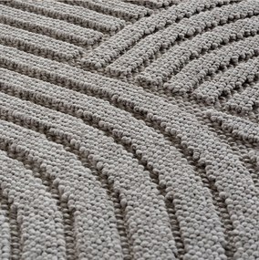 Ayyildiz, Kusový koberec Helix 2201 silver kruh, 200x200, šedá, chodba / predsieň