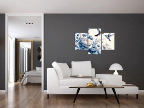 Obraz - Kolibríky nad kvetinou (90x60 cm)