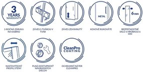 Cersanit Jota, rohový sprchovací kút 80 (dvere ľavé) x 80 (stena) x 195, 6mm číre sklo, chrómový profil, S160-005