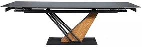 Rozkládací jídelní stůl Genesis 160/220 cm černý mramor/jasan