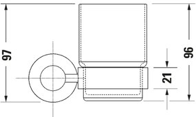 Duravit 99201000 - Nástenný držiak na zubné kefky D-CODE pravý lesklý chróm