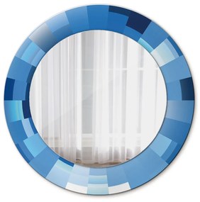 Modrý abstrakt Okrúhle dekoračné zrkadlo