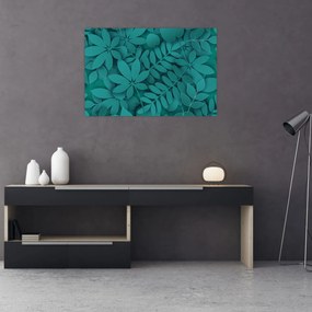 Obraz - Tyrkysové listy (90x60 cm)