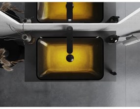 Mexen Megan, sklenené umývadlo na dosku 56 x 36 x 11 cm, tmavá zlatá, 24135651