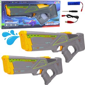 LEAN Toys Elektrická vodná pištoľ 550 ml Dosah 10 m Sivá