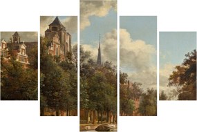 Obraz - Jan van der Heyden, View Down a Dutch Canal, reprodukcia (150x105 cm)