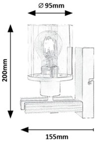 Rabalux 71080 - Nástenné svietidlo NIYLAH 1xE27/25W/230V