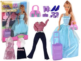 Lean Toys Súprava bábiky s kufrom a doplnkami
