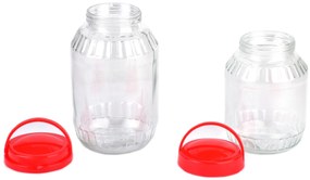 Sklenená nádoba na potraviny Basic Red 2l