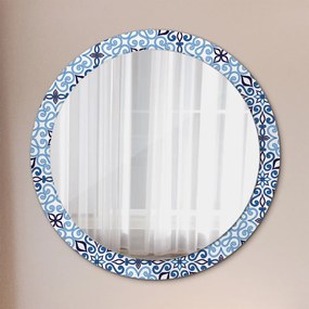 Okrúhle ozdobné zrkadlo Modrý arabský vzor fi 90 cm