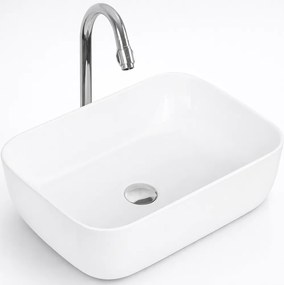 BERLIN || Umývadlo na dosku, keramika, biela, obdĺžniková