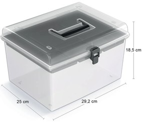 Plastový úložný box NUF4HT - priehľadná / čierna