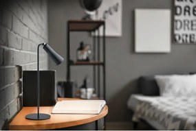 Matne čierna kovová LED stolová lampa (výška 36 cm) Maxi – Reality