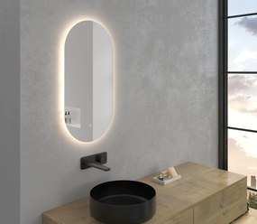 Cerano Argento, oválne LED kúpeľňové zrkadlo 80x40 cm, CER-CER-429331