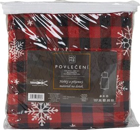 HOME ELEMENTS Mikroflanelové obliečky na jednolôžko, Káro s vločkami