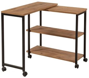 Odkladací stolík MELIN 63x70 cm hnedá/čierna