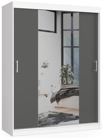 Šatníková skriňa s posuvnými dverami 150 cm CLP biela / sivá