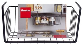 Čierny závesný kuchynský košík Metaltex, dĺžka 30 cm