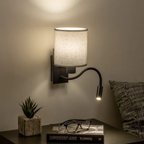 Brilagi - LED Flexibilná nástenná lampa NUBILA 1xE27/25W/230V + LED/3W čierna/šedá