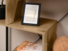 Regál Harp B (dub + čierna). Vlastná spoľahlivá doprava až k Vám domov. 1111356