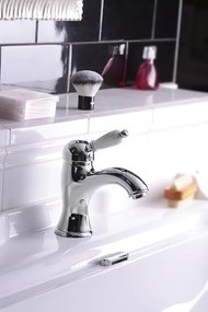 Sapho Sapho, KIRKÉ WHITE stojánkova drezová batéria, biela páčka, zlatá lesklá, KI14BZ