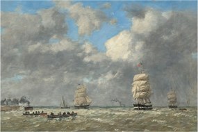 Obraz - Eugène Boudin, Le Havre, reprodukcia (90x60 cm)