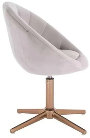 LuxuryForm DESIGN Kreslo VERA VELUR na zlatom kríži - svetlo šedé