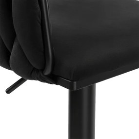 Barová stolička COFTON zamatová, čierna