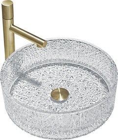 Mexen Dema, sklenené umývadlo na dosku 39 x 39 cm, číra, 24043900