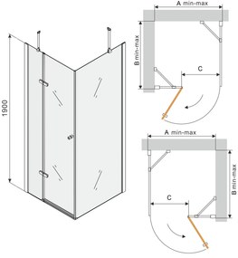 Sprchovací kút MAXMAX ROMA 100x90 cm