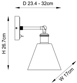 Endon 92874 -Nástenné bodové svietidlo HAL 1xE27/10W/230V bronz/medená/číra