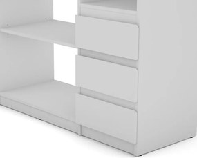 Rohový písací stôl Carlos, biely